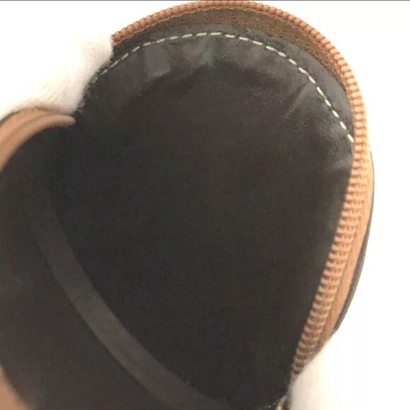 LOEWE Anagram Leather Round Coin Purse Wallet Brown - Picture 7 of 8